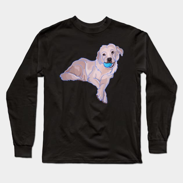 Great Pyrenees Cute Puppy with Chew Toy Long Sleeve T-Shirt by Art by Deborah Camp